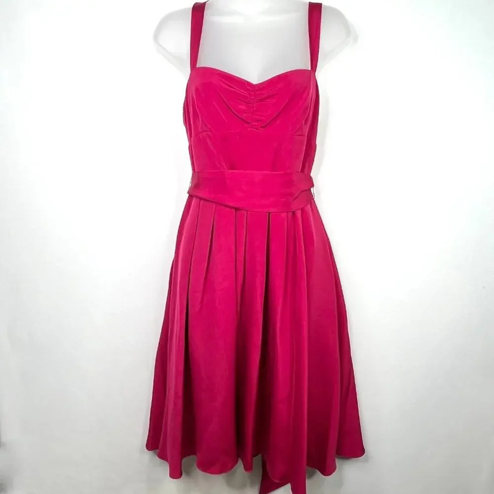 J. Crew Fuchsia 100% Silk Party Dress Size 6